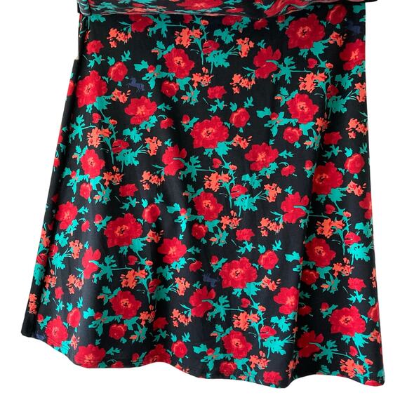 NWT LuLaRoe Maxi skirt 3XL 3X 26/28 black red floral hidden unicorn rare HTF NEW - Picture 2 of 9